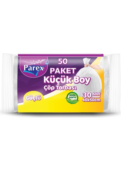 Güçlü Çöp Torbası Küçük Boy 30'lu 40 x 50 cm 50 Paket 1 Koli fiyatları