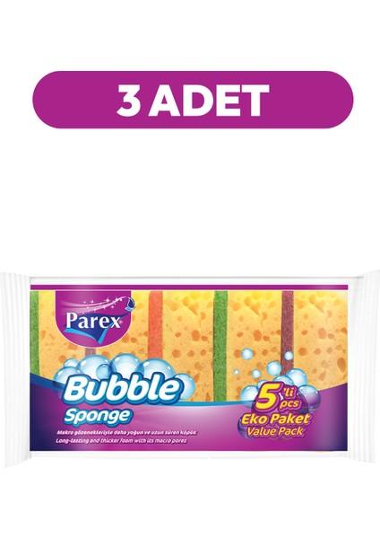 Bubble Sünger Düz 5'li Üçlü Set fiyatları