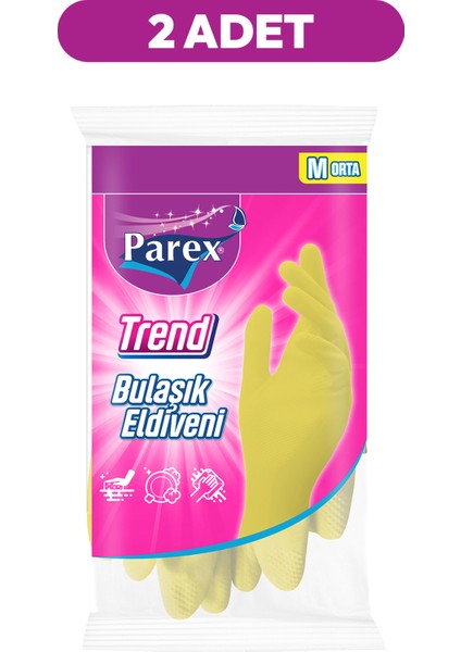 Trend Bulaşık Eldiveni Orta Boy İkili Set