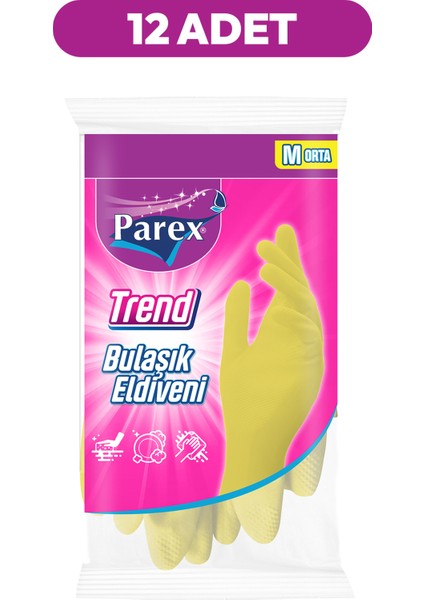 Trend Bulaşık Eldiveni Orta Boy 12 Paket 1 Koli