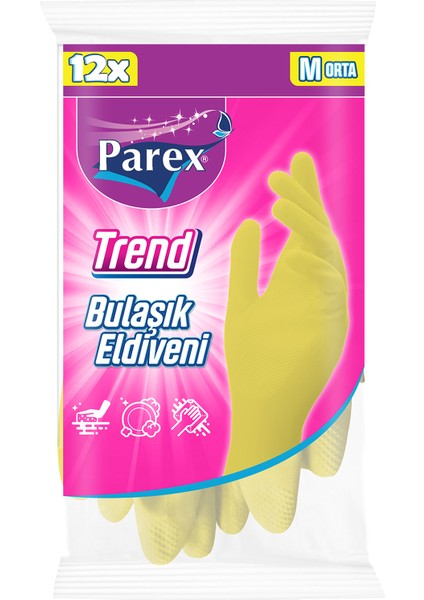 Trend Bulaşık Eldiveni Orta Boy 12 Paket 1 Koli fiyatları