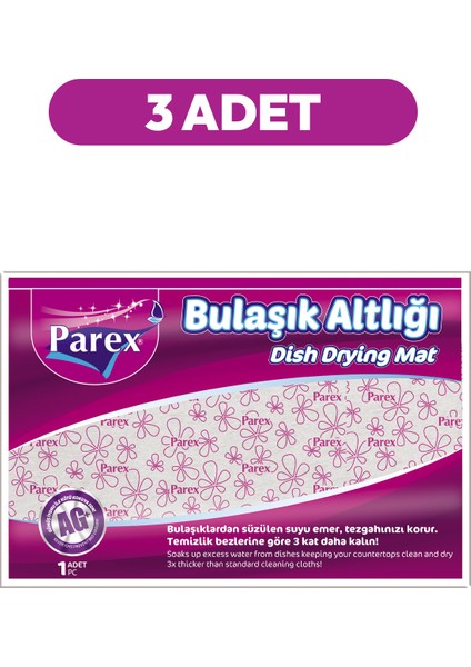 Bulaşık Altlığı 46 x 30 cm Üçlü Set