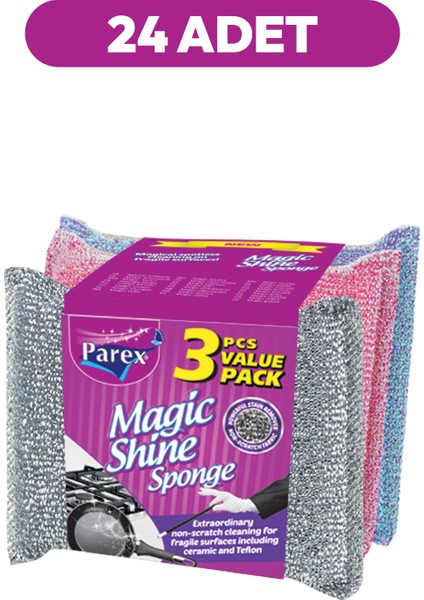 Magic Shine Sünger 3’lü 24 Paket 1 Koli