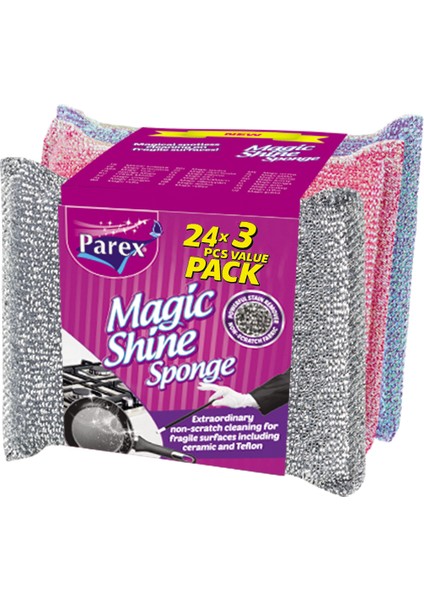 Magic Shine Sünger 3’lü 24 Paket 1 Koli