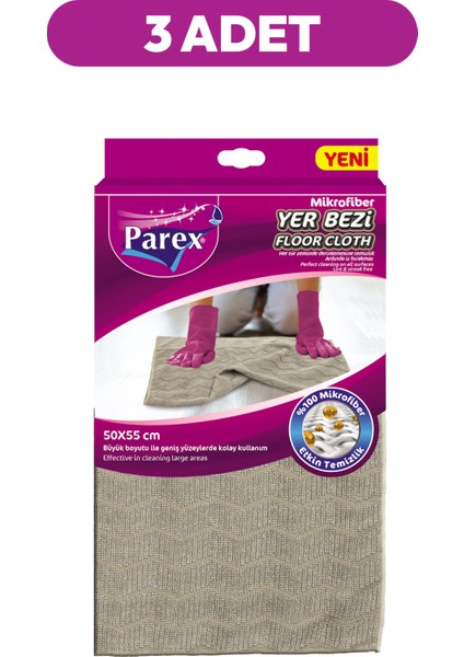 Mikrofiber Yer Bezi 50 x 55 cm Üçlü Set