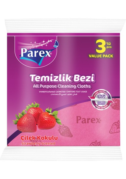 Çilek Kokulu ve Limon Kokulu 3'lü Temizlik Bezi Paketi modelleri