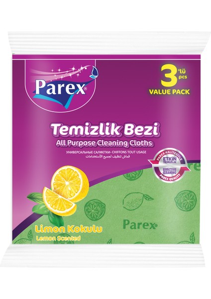 Çilek Kokulu ve Limon Kokulu 3'lü Temizlik Bezi Paketi fırsatları