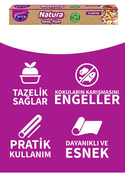 Natura Streç Film 15 Mt Üçlü Set modelleri