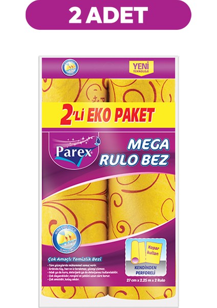Mega Rulo Temizlik Bezi 2'li Eko Paket İkili Set