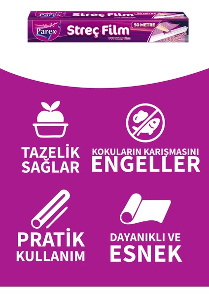 Streç Film 50m Kesme Biçaği Hediyeli