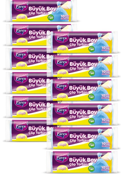 Güçlü Çöp Torbası Büyük Boy 10'lu 65 x 80 cm 12 Paket fiyatları