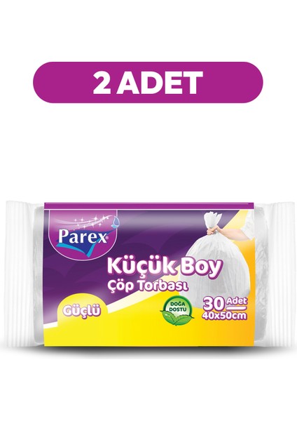 Güçlü Çöp Torbası Küçük Boy 30'lu 40 x 50 cm İkili Set