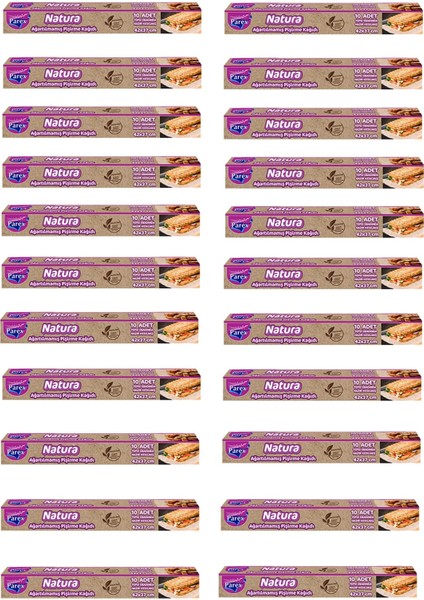 Natura Ağartılmamış Hazır Kesilmiş Pişirme Kağıdı 10’lu 24 Paket 1 Koli