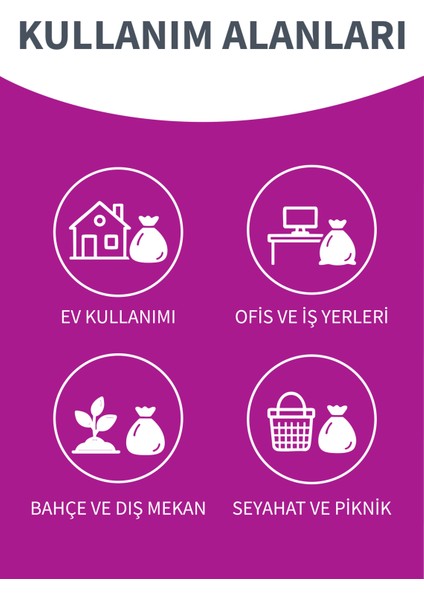 Güçlü Çöp Torbası Büyük Boy 10'lu 65 x 80 cm 6 Paket