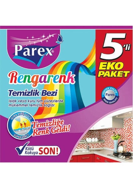 Rengarenk Temizlik Bezi 5'li