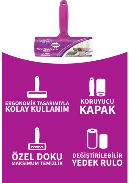 Mega Tüy Toplayıcı Rulo 60'lı İkili Set