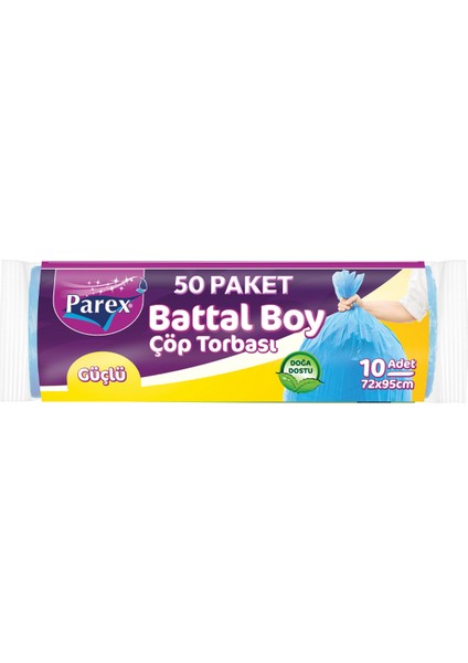 Güçlü Çöp Torbası Battal Boy 10'lu 72 x 95 cm 50 Paket 1 Koli fiyatları