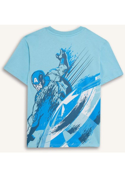 Erkek Çocuk Marvel Avengers Bisiklet Yaka Kısa Kollu Tişört E3097A825SM