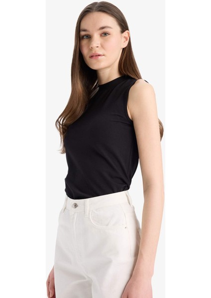 Bisiklet Yaka Basic Düz Atlet D4894AX25SM