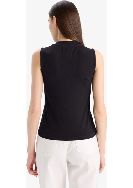 Bisiklet Yaka Basic Düz Atlet D4894AX25SM