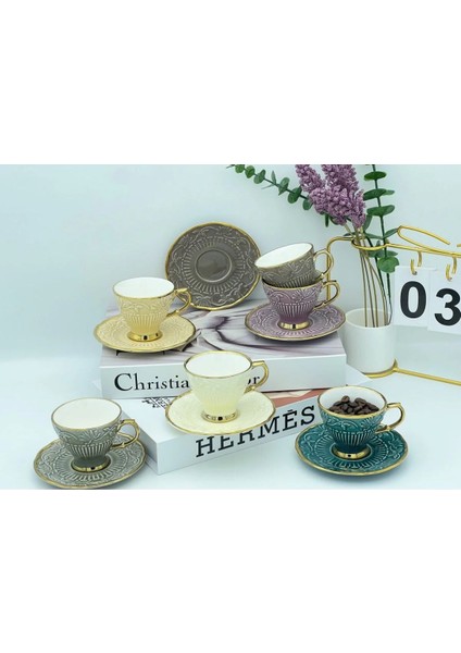 Pıramıde 6 Kişilik 12 Parça Fincan Takımı