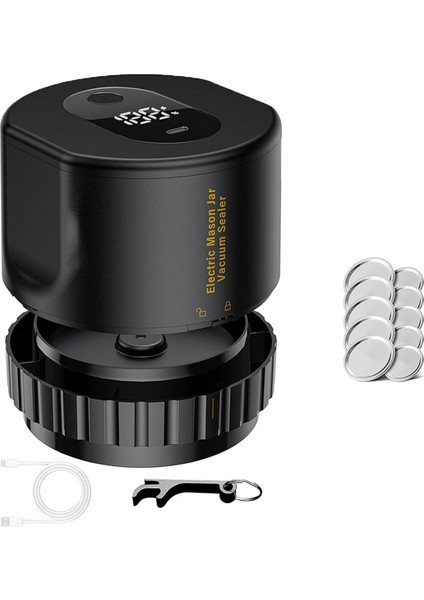 Mason Kavanoz Vakumu 2'si 1 Arada Tasarım Elektrikli Mason Kavanoz Vakum Sızdırmazlık Kiti, Tam Otomatik Emiş Durdurucu Gıda Saklama (Yurt Dışından)