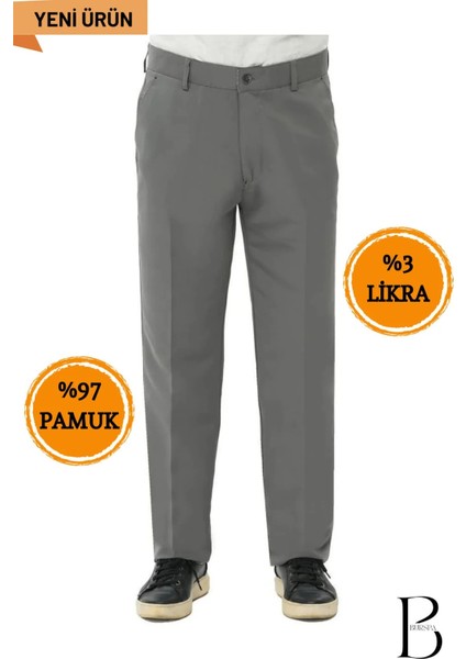 Rahat Kesim Klasik Pamuklu Keten Füme Baba Erkek Pantolon fırsatları