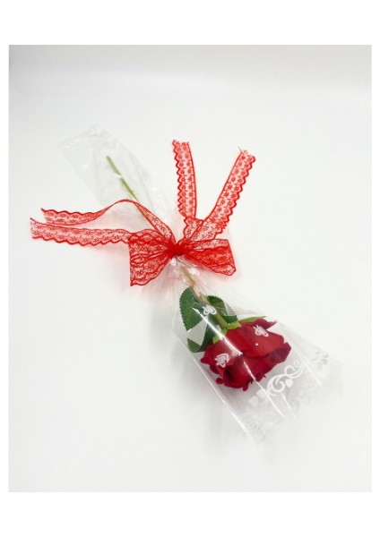 Tek Dal Kadife Kırmızı Gül – Şeffaf Ambalajlı Yapay Çiçek fiyatları