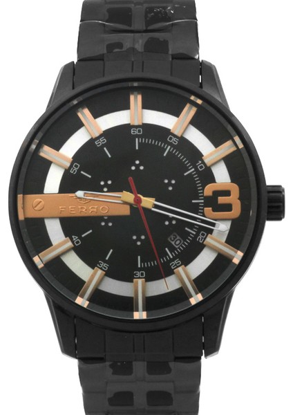 Ferro Siyah Renk Çelik Kordonlu Erkek Kol Saati TH-F11200A-G