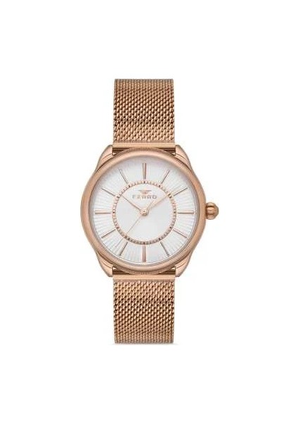 Ferro Rose Renk Hasır Kordonlu Kadın Kol Saati TH-F21152C-C