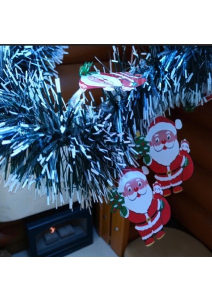 2 Metre Vıp Karlı Noel Baba Figürlü Yılbaşı Boyun Simi Yeşil Beyaz Karlı Yumuşak Boyun Garlandı modelleri