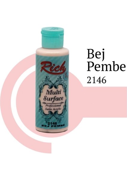 çınar ticaret rich multi surface 2146 bej pembe akrilik boya 120 cc