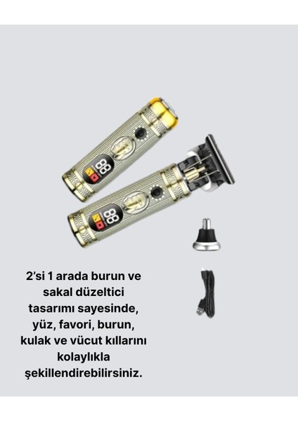 çınar ticaret 2’si 1 arada saç ve sakal düzeltici seti – t bıçaklı, 8 farklı kılavuz tarağı fiyatları
