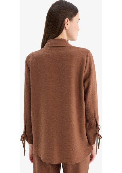 Regular Fit Basic Düz Uzun Kollu Gömlek