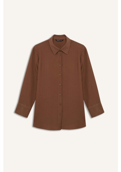 Regular Fit Basic Düz Uzun Kollu Gömlek