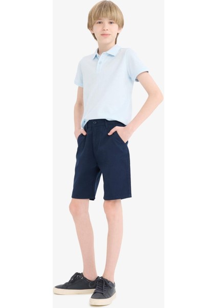 Erkek Çocuk Cepli Basic Düz Gabardin Şort C2955A825SM