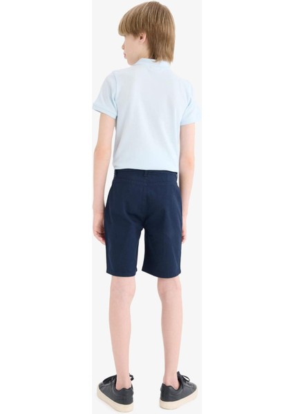 Erkek Çocuk Cepli Basic Düz Gabardin Şort C2955A825SM
