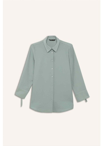 Regular Fit Basic Düz Uzun Kollu Gömlek