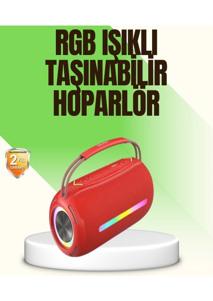 çınar ticaret rgb led ışıklı 20w taşınabilir bluetooth hoparlör ıpx6 suya dayanıklı