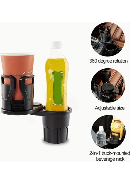 çınar ticaret 2’si 1 arada ayarlanabilir araç bardak tutucu, genişleyebilir üst kısım 3”-6.2”, şişe adaptörü, araba organizatörü, dayanıklı taban, ramblers hydroflask uyumlu, modern araç düzenleyic