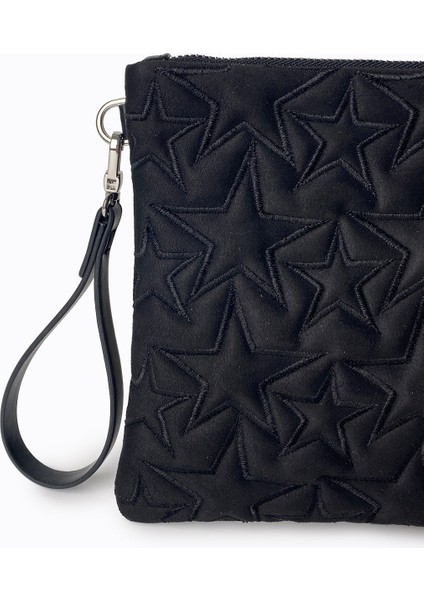 Yıldız Desenli Siyah Süet Portföy Çanta modelleri