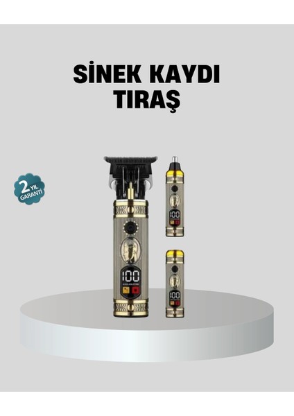 çınar ticaret t bıçaklı profesyonel saç ve sakal düzeltici – 8 kılavuz tarağı, 2’si 1 arada burun ve sakal trimmer