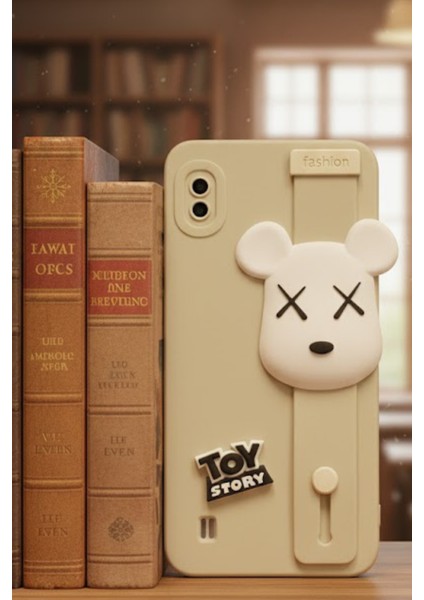 Samsung Galaxy A10 Uyumlu Kılıf Bej Renk 3D Figürlü Darbe Emici Yumuşak Silikon Kapak fiyatları