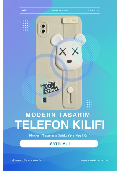 Samsung Galaxy A10 Uyumlu Kılıf Bej Renk 3D Figürlü Darbe Emici Yumuşak Silikon Kapak indirimleri