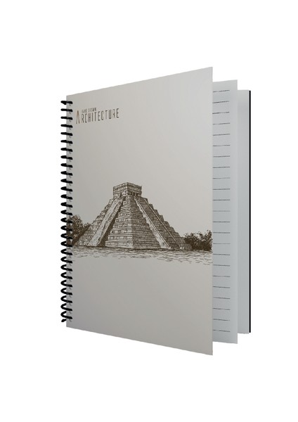 Defter Sert Kapak Spiralli A4 Archıtecture Seri 160 Yp. Kareli