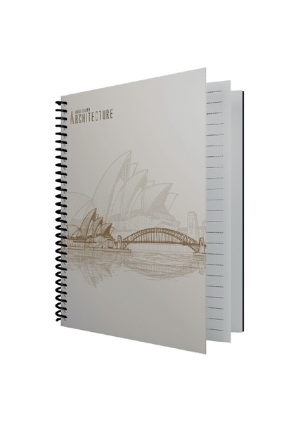 Defter Sert Kapak Spiralli A4 Archıtecture Seri 160 Yp. Kareli fiyatları