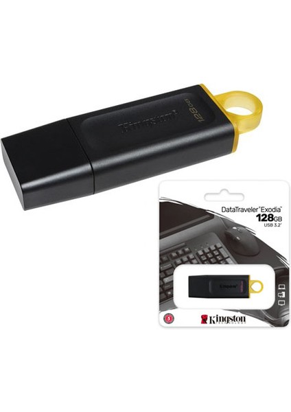 çınar ticaret kıngston 128gb datatraveler exodia usb 3.2 gen 1 flash bellek dtx/128gb
