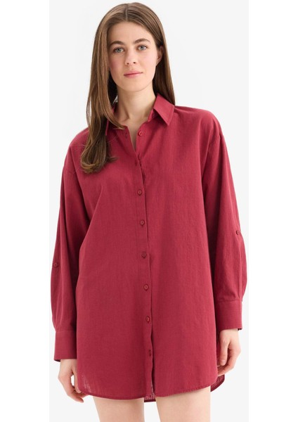 Regular Fit Pamuklu Plaj Gömleği-Fall in Love