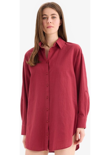 Regular Fit Pamuklu Plaj Gömleği-Fall in Love