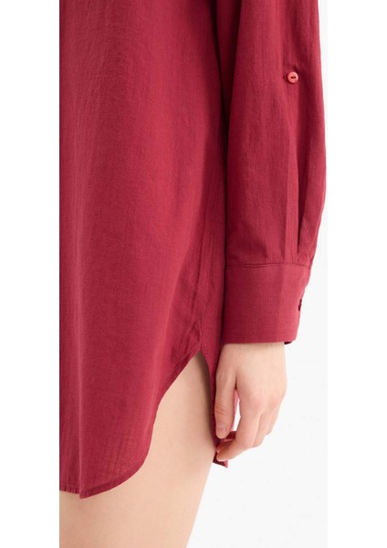 Regular Fit Pamuklu Plaj Gömleği-Fall in Love